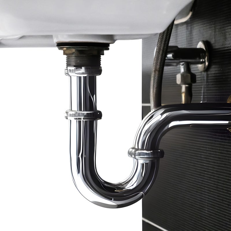 Westbrass وستبراس D400-1-26 1-1/2" OD 17 قياس P-Trap مع حافة صندوق عالية، كروم مصقول - Image 4